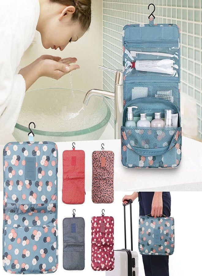 Shelzi Travel Toiletry Bag, Multifunction Cosmetic Makeup Organizer Hanging Makeup Pouch for Women & Girls Waterproof Folding Purse Travelling Makeup & Bathroom Accessories Storage Case (Multicolor) - Image 3